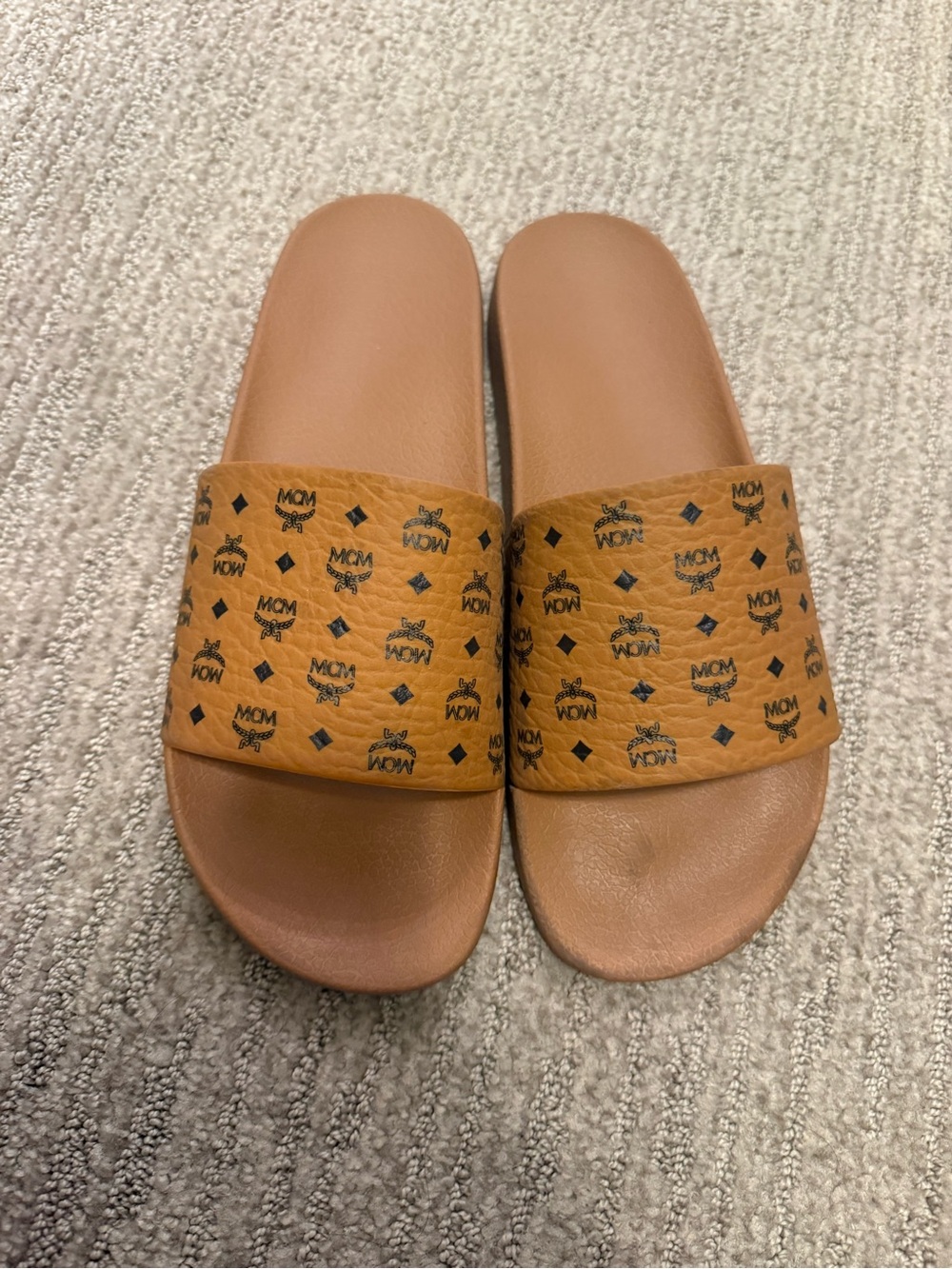 MCM Monogram Print Rubber Slides